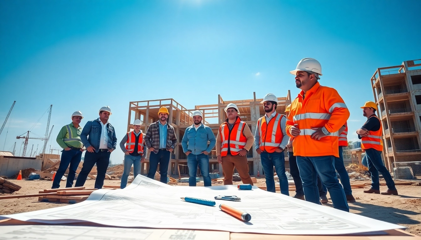 New Jersey Commercial General Contractor managing a construction project with a diverse team.