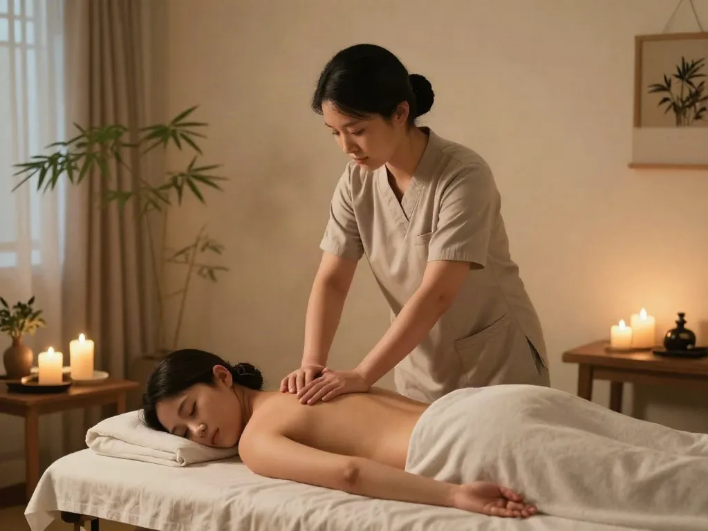 Relaxing 동탄출장마사지 therapy session at home with skilled therapist.