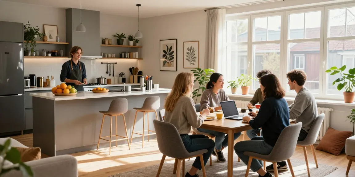 Gemütliche Monteurwohnung Hannover mit modernem Wohnbereich und Arbeitszone, ideal für Monteure und Geschäftsreisende.