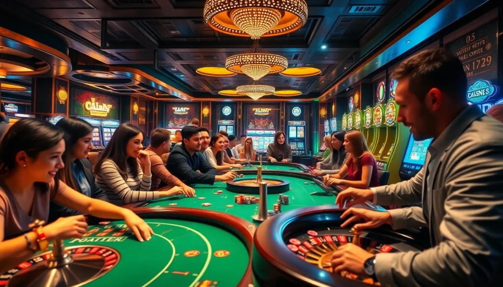 Experience the thrill of winning at KJC AC 2 with vibrant casino tables and excited players.