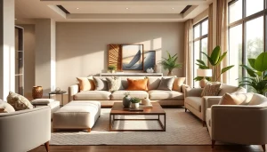 Menggambarkan profesionalisme www.oscarliving.co.id dalam desain ruang tamu dengan furnitur yang elegan dan dekorasi yang menawan.