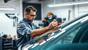 Car window repair Northglenn by a skilled technician in a garage, showcasing precision and professionalism.