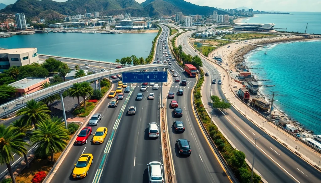 Stay updated with Los Cabos traffic updates featuring bustling roads and vibrant scenery.