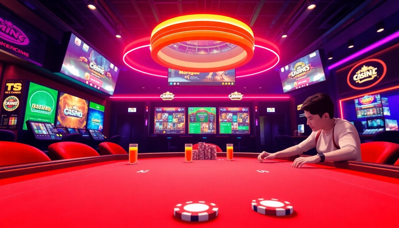 Experience the excitement of online gaming at https://whycazino.com through a vibrant casino scene.