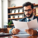 View of a focused attorney working at https://www.inmotionlaw.com, highlighting expertise in employment law.