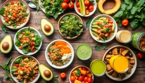 Explore delicious recipes on recipesalexarciab.com featuring vibrant, healthy dishes on a rustic table.