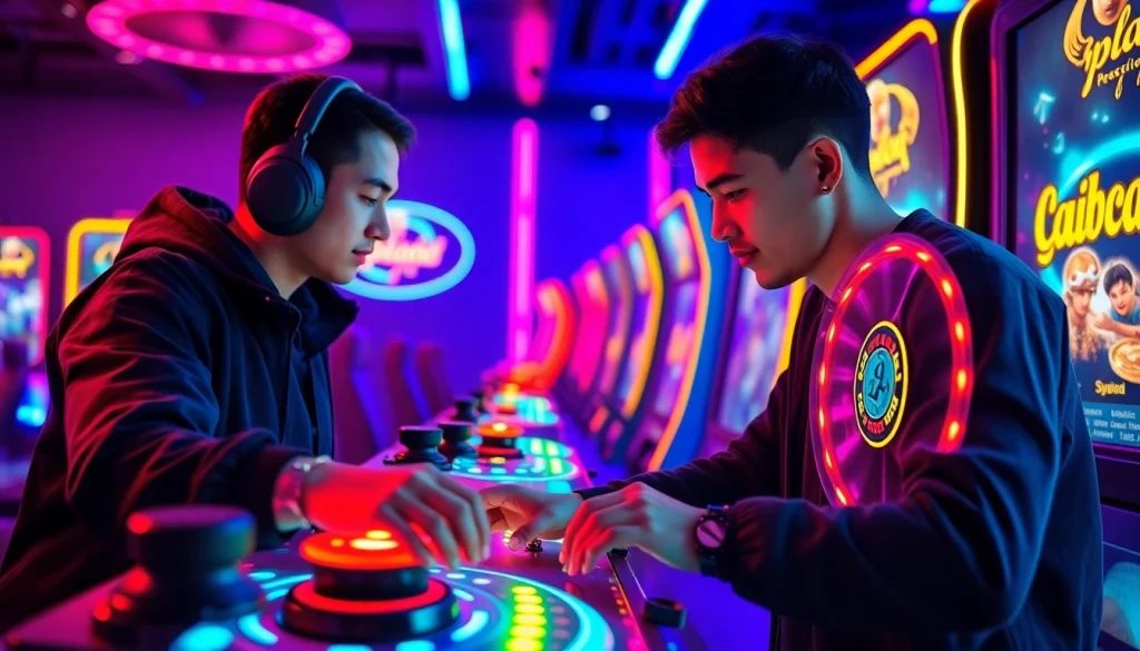 Rasakan keseruan koi800 game dengan interaksi gamer di ruangan gaming modern.