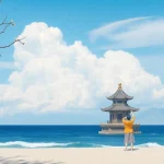 アンス 口コミをスマホで確認しながら、リラックスした男性がオンライン診療を受けるシーン。