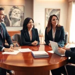 Consult attorneys at https://www.turnpikelaw.com in a professional office during a client meeting.