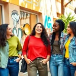 View trendy outfits at https://www.clothingcasual.com showcasing styles in a vibrant urban setting.