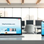 Showcasing the modern design of https://frontidas.com on laptop and smartphone screens.