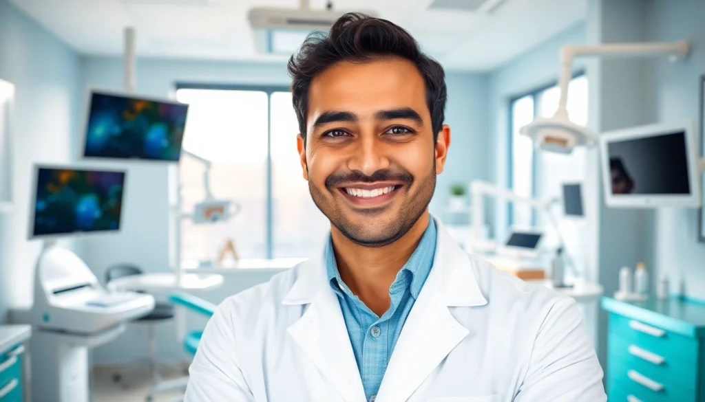 Dr. Shahram Valiani DDS demonstrates expertise in a modern dental office with advanced tools.