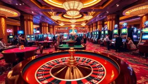 Exciting roulette game at JBO Casino with vibrant chips and lively players.