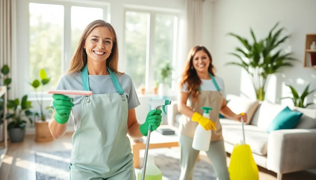 Provide efficient cleaning service by a professional team in a bright living room.