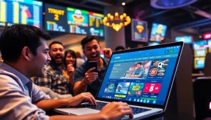 Engaging online gambling scene featuring AF88 com interface with excited players.