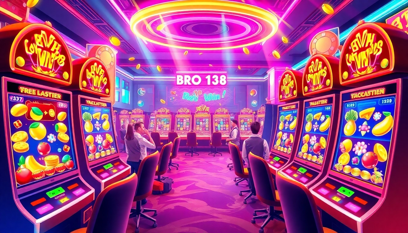 Menangkan permainan bro138 slot dengan mesin slot berwarna-warni yang energik.
