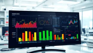 Laborinformationssystem LIS Benutzeroberfläche mit analytischen Daten und Grafiken im Labor.