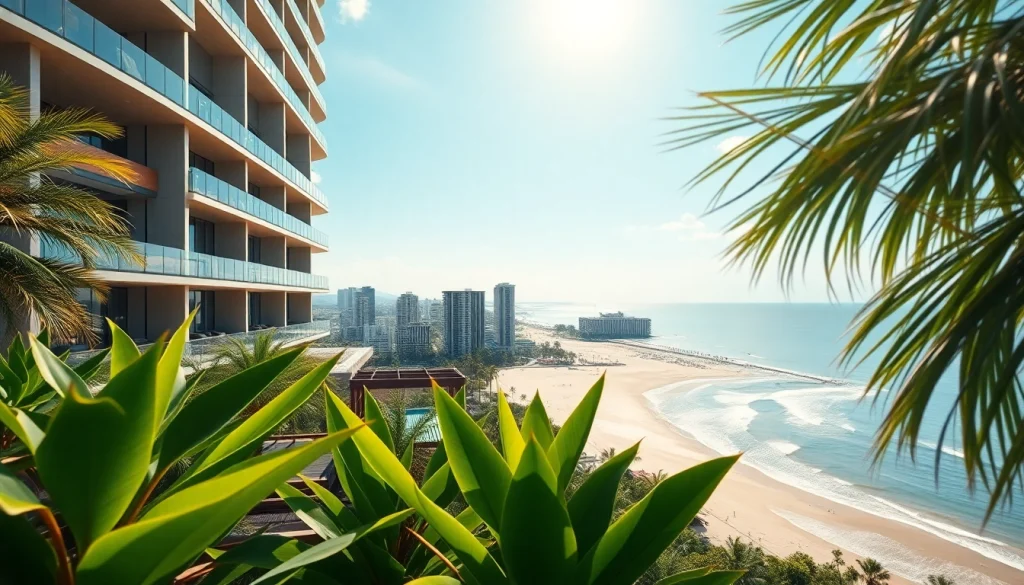Pattaya property luxury condo view showcasing stunning beach and tropical surroundings.