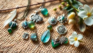 Showcasing handmade spiritual jewelry with healing gemstones and symbolic charms.