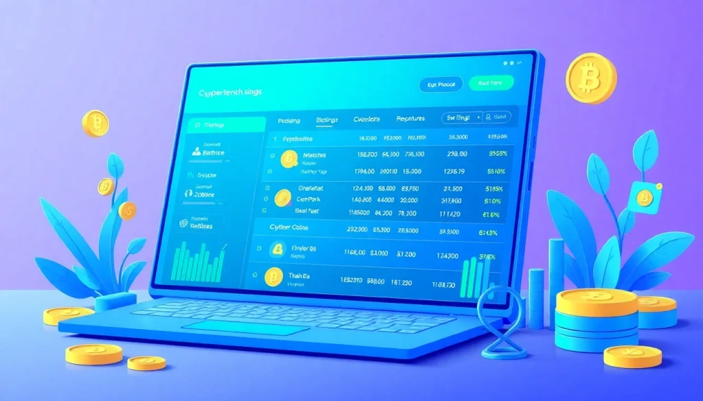Trending Coins listing showcase with a user-friendly interface and vibrant graphics.