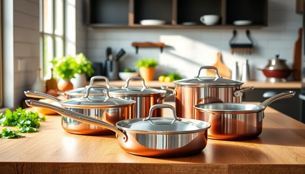 Showcasing a collection of cookware NZ in a modern kitchen setup with fresh ingredients.