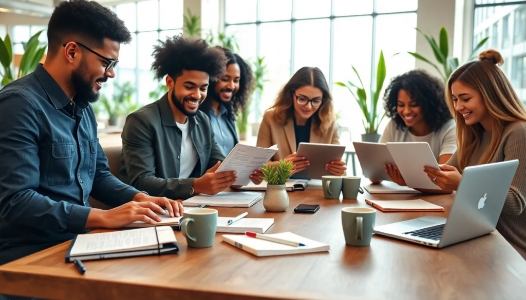 Access informative content at https://spectacle.com.ua with diverse team in contemporary office.