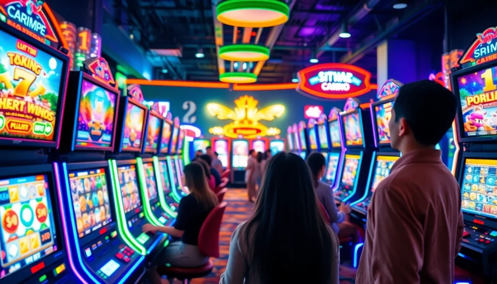 Menampilkan situs carijp dengan pemain yang antusias pada permainan slot online.