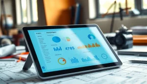 Engaging software interface for water management at https://reticmanager.com showcased on a tablet.