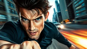 Explore the thrill of an action-packed thriller with a determined hero in a suspenseful chase.