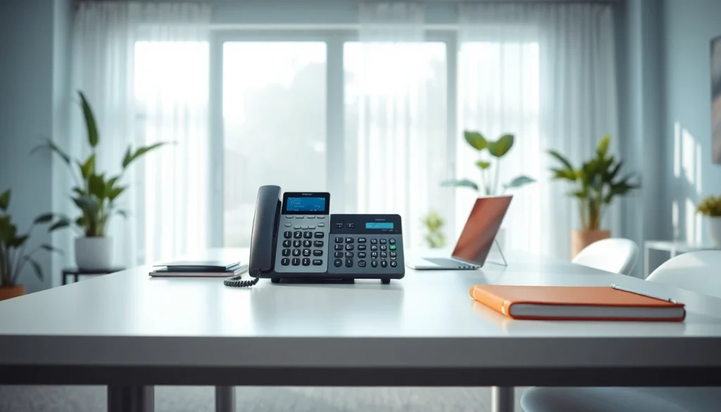 Enhancing productivity with a VoIP phone in a bright home office setup