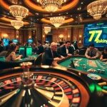 Experience the thrilling excitement of 79king casino gaming with players engaged at a poker table and roulette wheel.