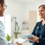 Engaging interaction at https://womens-health-advice.org, showcasing a professional health consultation environment.