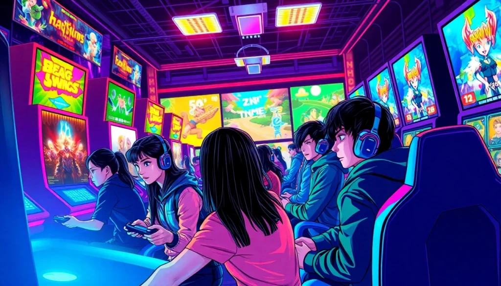 Menampilkan pemain terlibat dalam hakim4d game, di ruang bermain yang futuristik.