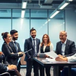Employment law firm in Delhi NCR discusses legal strategies in a collaborative office environment.