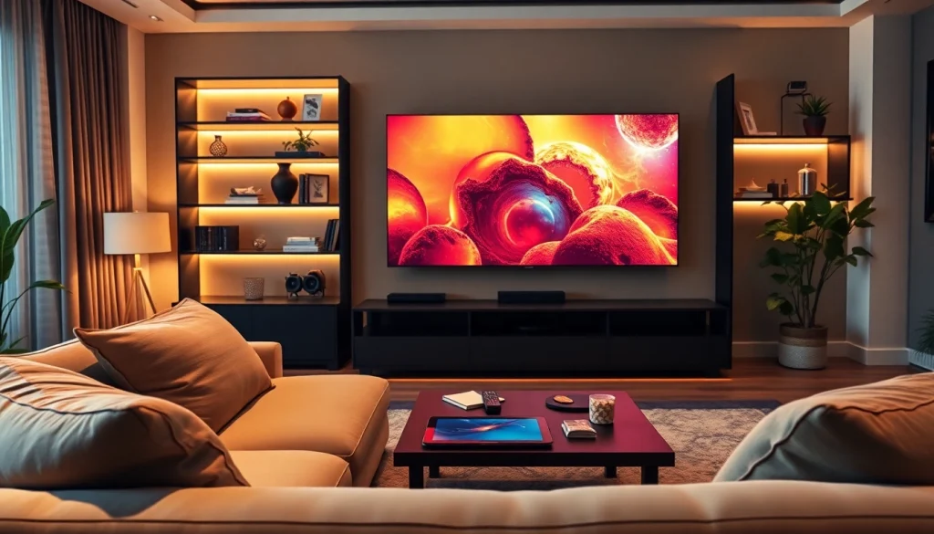 Stream your favorite shows effortlessly with https://vizomate.com in a stylish living room setup.