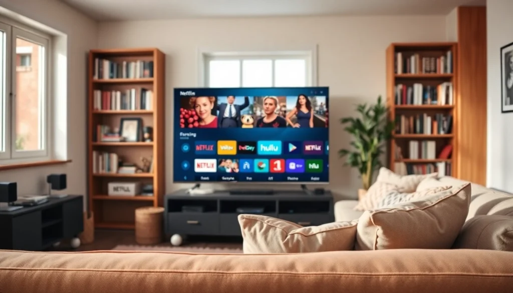 Engage with entertainment on https://vizomate.com streaming platform in a cozy living room.