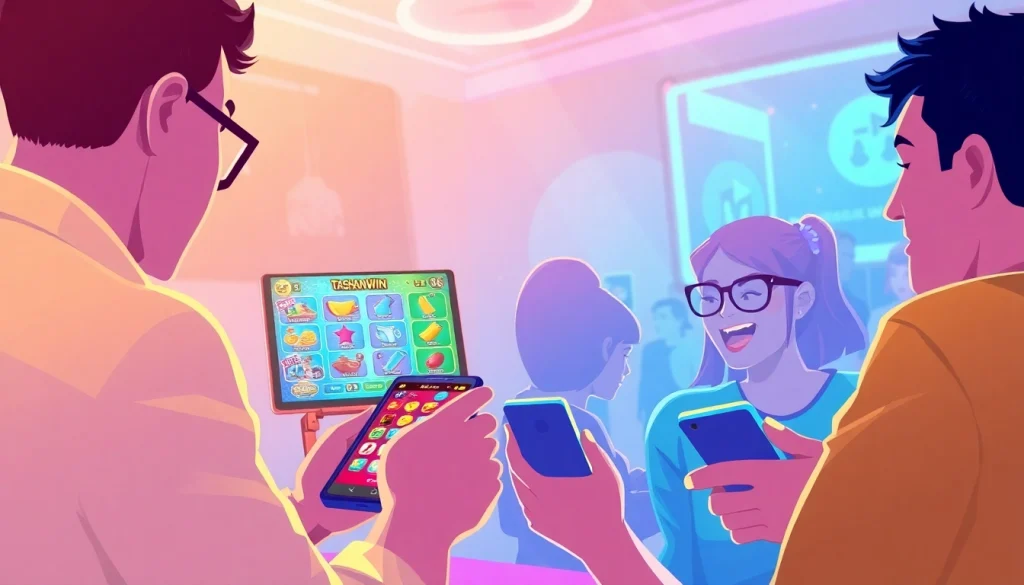 Players engaging with the Tashan Win platform, showcasing vibrant gameplay and fast interactions.