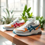 Showcase of MV 88 sneakers highlighting design details in a bright studio setting.