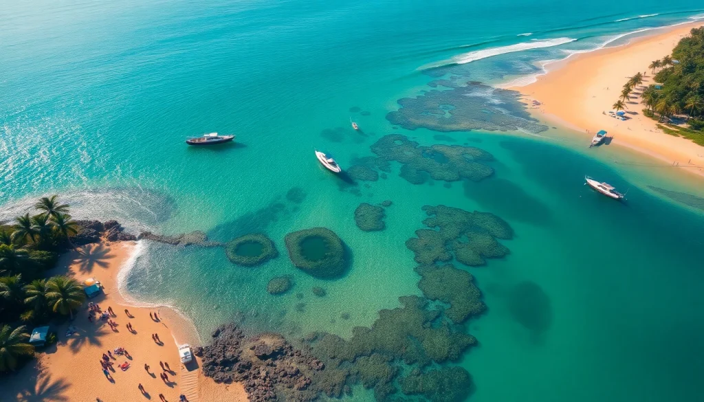 Deslumbrante visão costeira da praia de Paripueira, com águas turquesas e areias douradas.