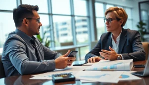 신용카드 현금화에 대해 논의하는 재무 상담사의 모습