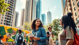 Engaging community scene featuring two urban girls sharing news and stories at https://2urbangirls.com.