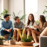 Interacting family in a comfortable living room promoting wellness at https://sicherlebensraum.de.