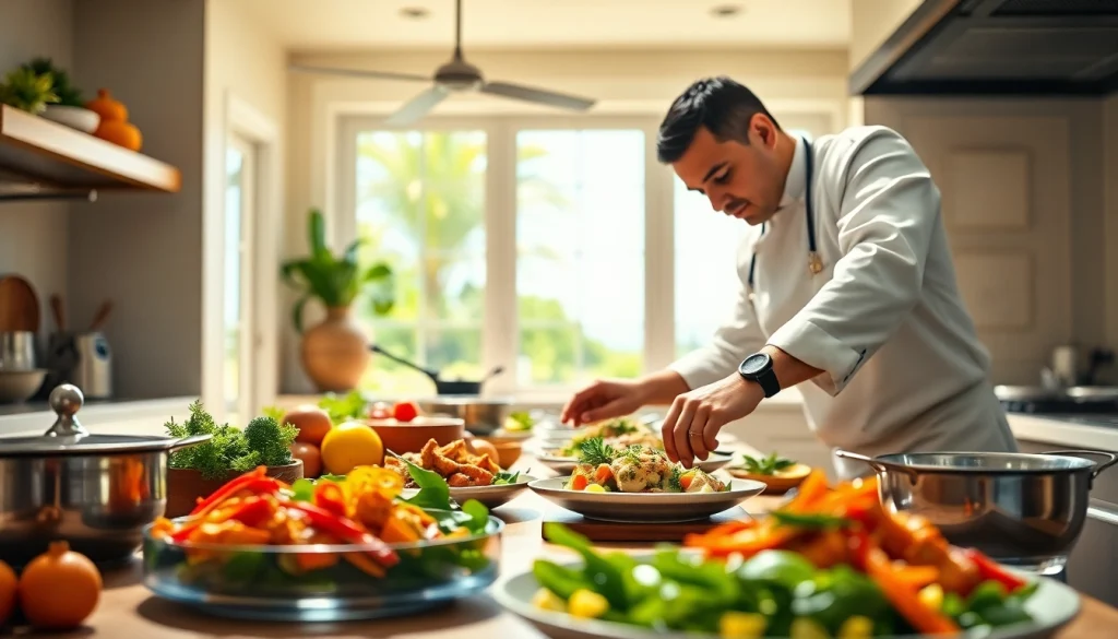Experience vibrant dishes prepared by a private chef Sint Maarten in a luxurious villa kitchen.