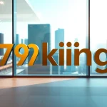 Showcase the innovative brand "79king" in a dynamic urban environment.