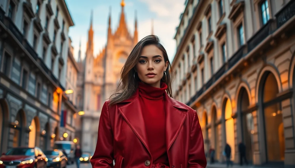Fashion photographer in Milan capturing stylish model in city