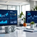 Engaging AI analytics dashboard visualization at https://benchbot.ai showcasing insights in a modern workspace.