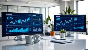 Engaging AI analytics dashboard visualization at https://benchbot.ai showcasing insights in a modern workspace.