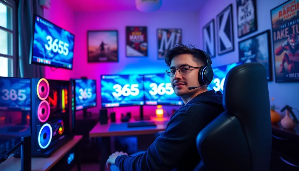 365티비 활용하여 생방송 중인 스트리머 모습