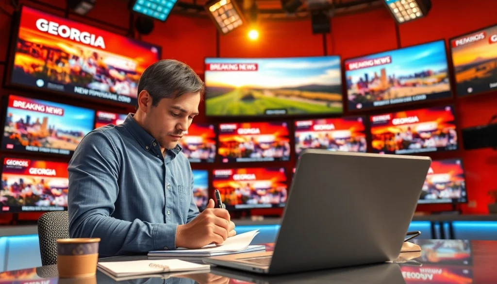 Capture the energy of news reporting at thegeorgiasun with journalists in action.