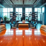 View of a professional law office at http://www.jacobsonpilaw.com, featuring a modern conference room.